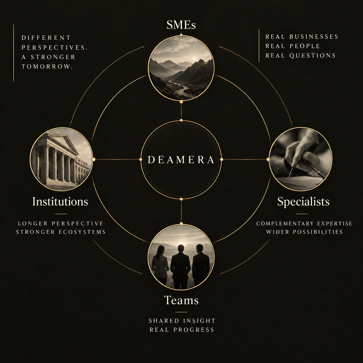DEAMERA at the centre of complementary perspectives from SMEs, teams, institutions and specialists