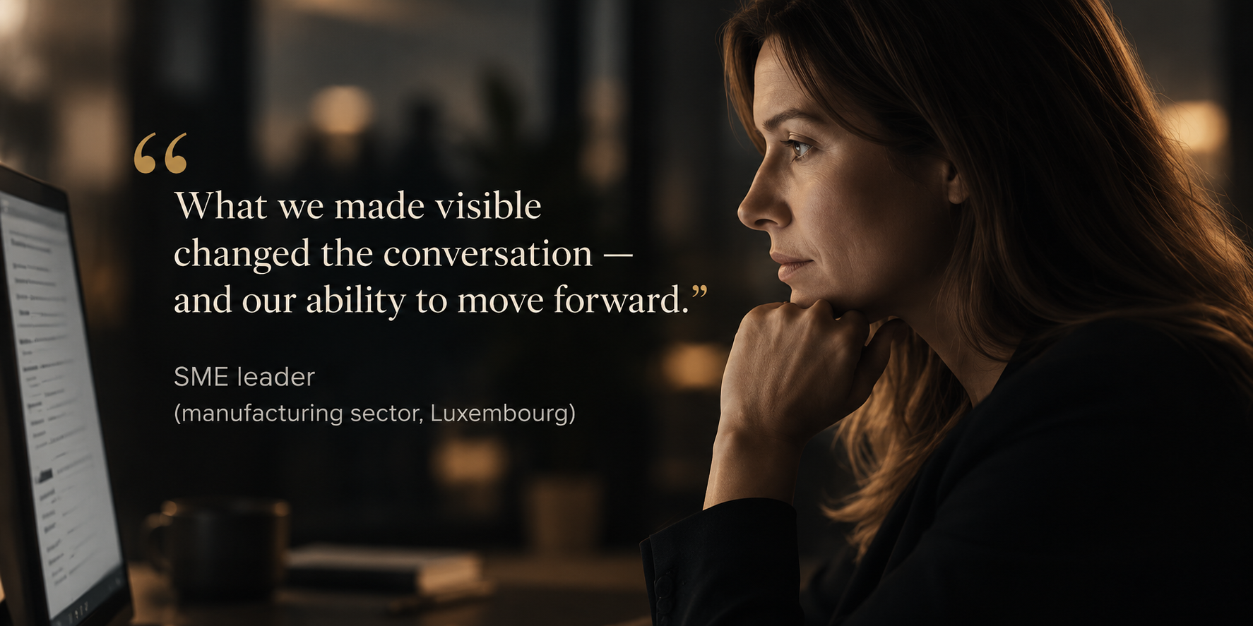 DEAMERA testimonial composition about making organizational reality visible